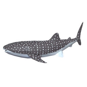 Escultura de papel de tiburón ballena, plantilla PDF imprimible, artesanía de papel de animales marinos hecha a mano, rompecabezas 3D, decoración del hogar de baja poli, regalo DIY para adolescentes