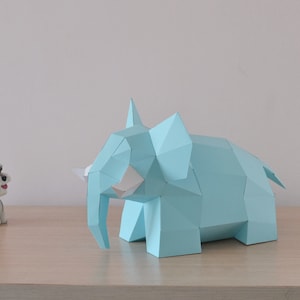 Elephant Paper Model Layout Cute Elephant Paper Model, 3D Papercraft Tempalte, PDF File,instant ...