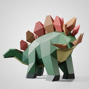 Cute Stegosaurus Paper Model, 3D Papercraft Tempalte, PDF File,instant ...