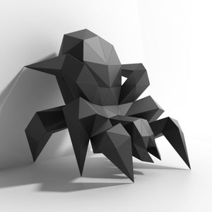 Spider Crawling Paper Sculpture,Printable PDF template,Handmade wild animals Papercraft,3D puzzle,Low Poly Home Decor,DIY Teens Gift