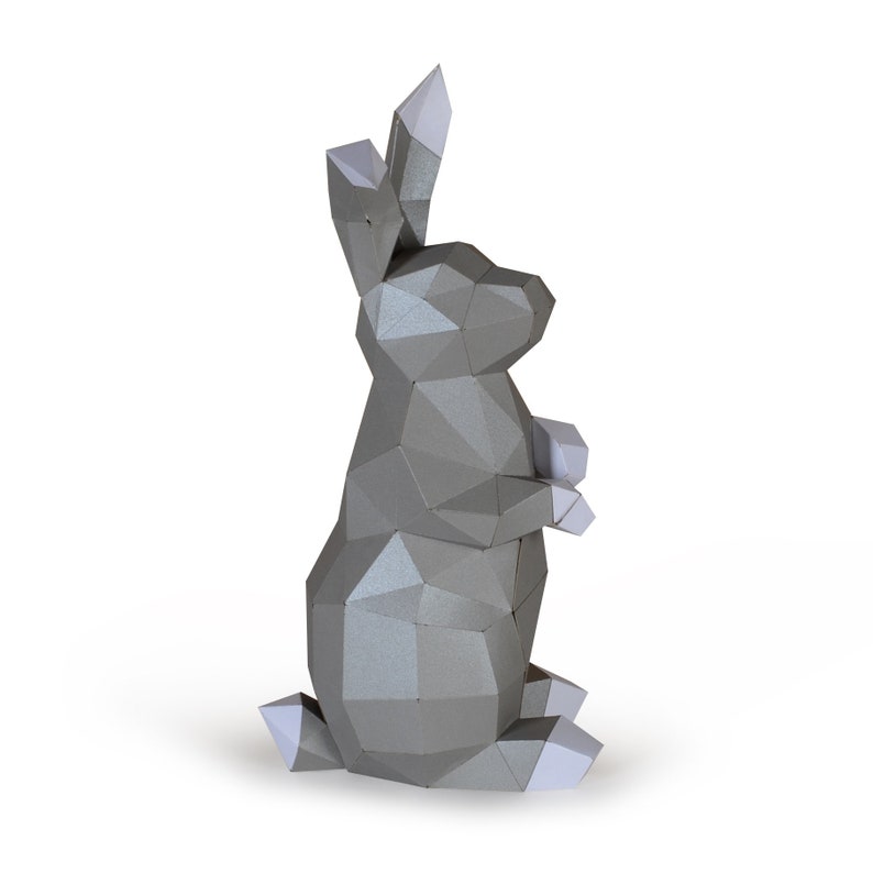 Rabbit Paper Model, 3D Papercraft Template (PDF File) - Etsy