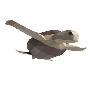 Sea Turtle Paper Sculpture,Printable PDF template,Handmade Sea animal Papercraft,3D puzzle,Low Poly Home Decor,DIY Teens Gift