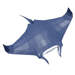 Manta Ray  Paper Sculpture,Printable PDF template,Handmade Sea animal Papercraft,3D puzzle,Low Poly Home Decor,DIY Teens Gift