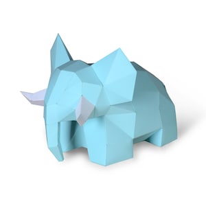 Cute Elephant paper model, 3D Papercraft Tempalte, PDF File,Instant Download, 3D  Low Poly, Low Poly Papercraft, Africa Animals , DIY Gift