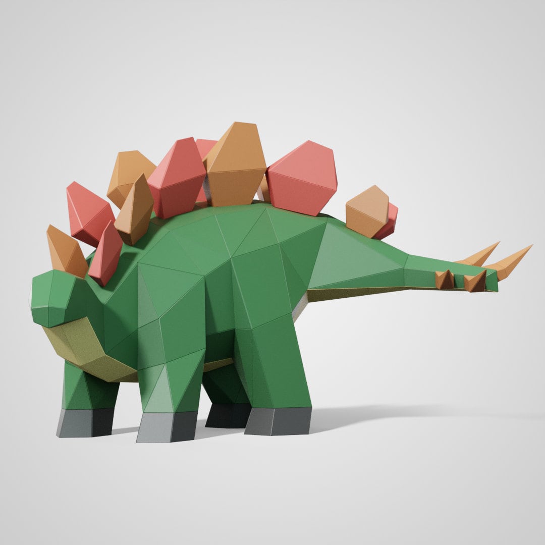Cute Stegosaurus Paper Model, 3D Papercraft Tempalte, PDF File,instant ...