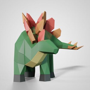 Cute Stegosaurus Paper Model, 3D Papercraft Tempalte, PDF File,instant ...