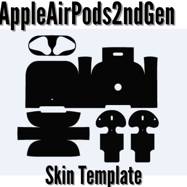 AirPods 2nd Gen  Skin Template File - Template for cutting or design - Digital download - Special offer 30% Discount.