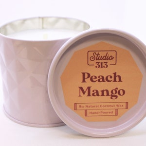 Peach Mango Candle Coconut Wax Candle Cotton Wick All Natural Candle Summer Candle afbeelding 1