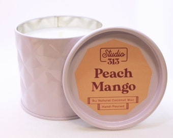 Peach Mango Candle | Coconut Wax Candle | Cotton Wick | All Natural Candle | Summer Candle