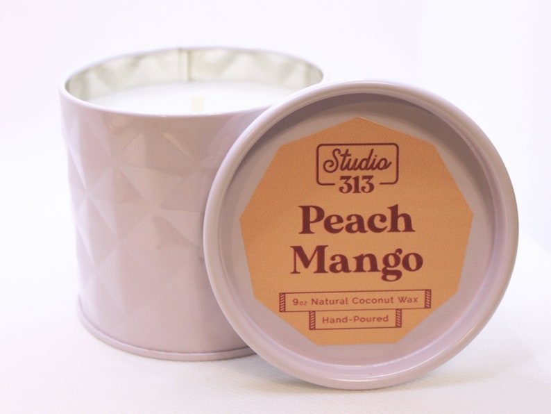 Peach Mango Candle Coconut Wax Candle Cotton Wick All Natural Candle Summer Candle afbeelding 1