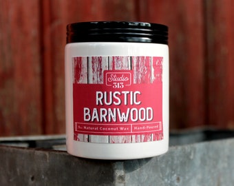 Rustic Barnwood | Coconut Wax Candle | Cotton Wick | All Natural Candle | Fall Candle