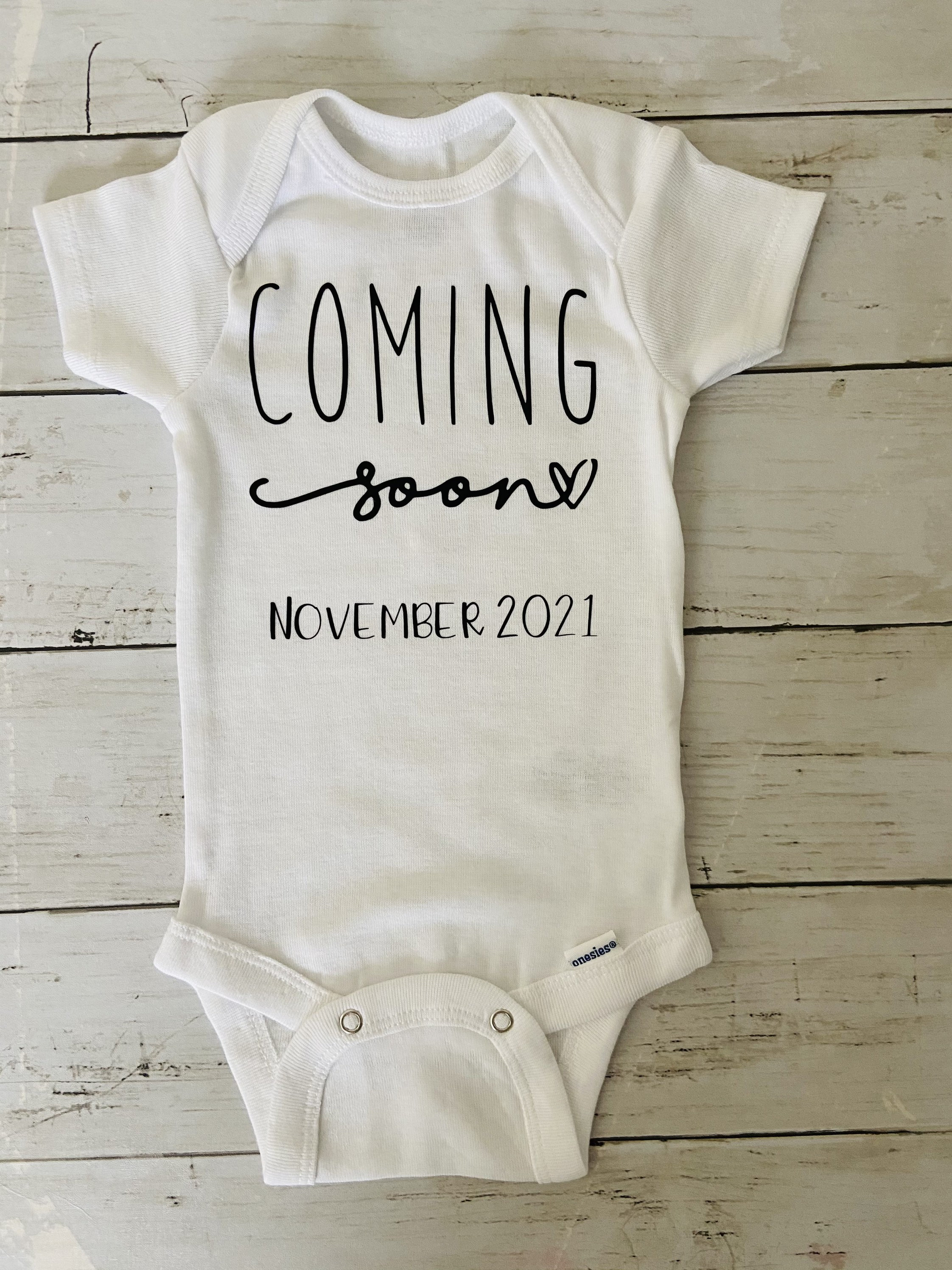 Coming Soon Onesie Baby Announcement Onesie New Baby Etsy
