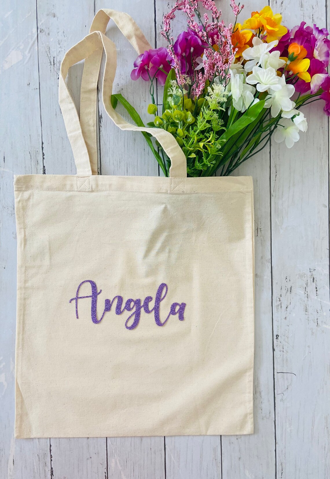 Personalized Name Tote Bag Custom Canvas Tote Name Tote Etsy