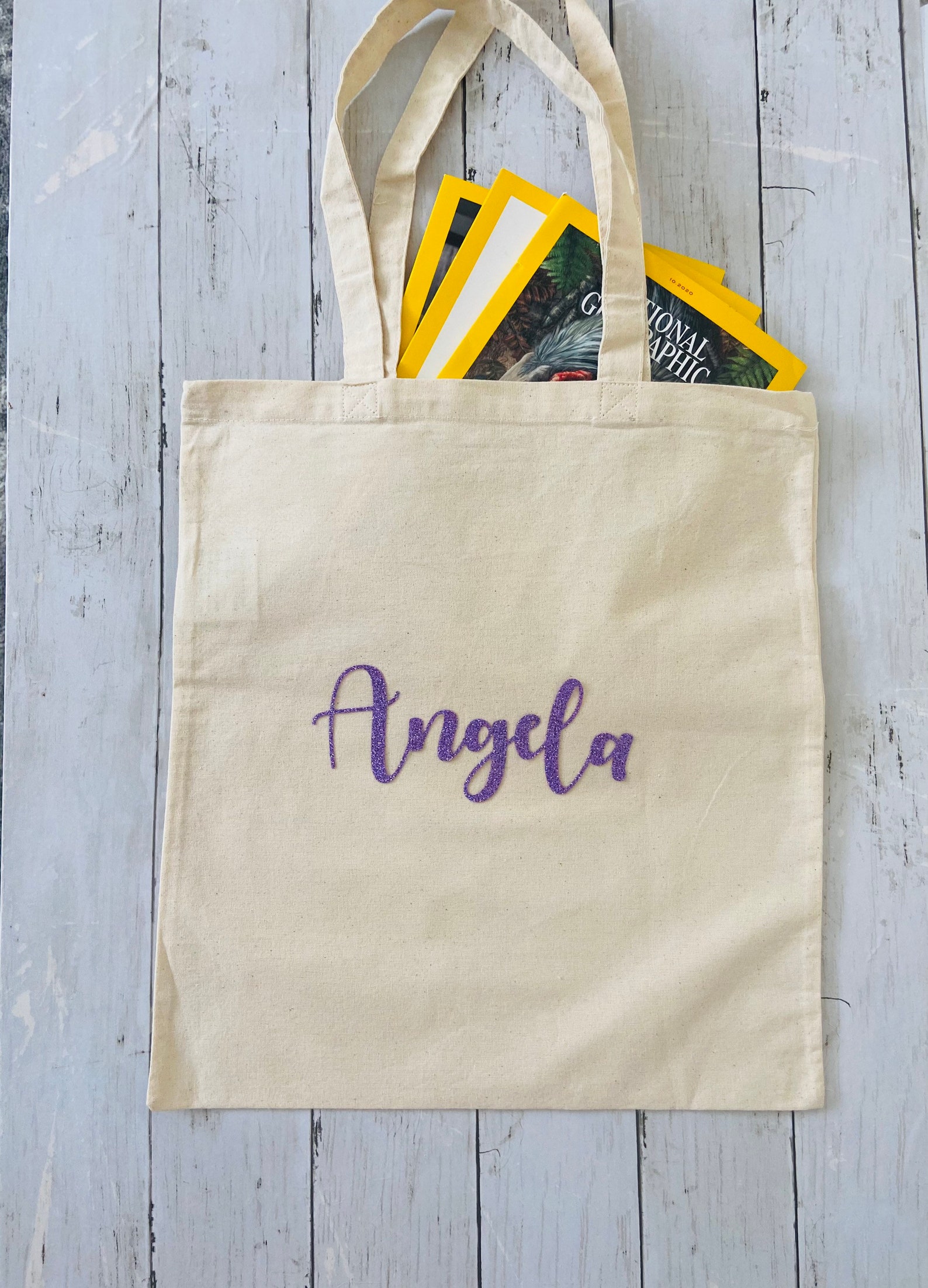 Personalized Name Tote Bag Custom Canvas Tote Name Tote Etsy