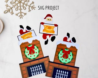 Santa Claus big gift card holder SVG, Christmas gift card holder SVG, Cutting machine template, Cricut or Silhouette project.