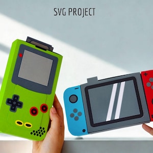 Doos voor videogameconsole SVG,–SET VAN 2, cadeauverpakkingen gamer svg, sjabloon snijmachine, project voor Cricut, Silhouette, ScanNcut.