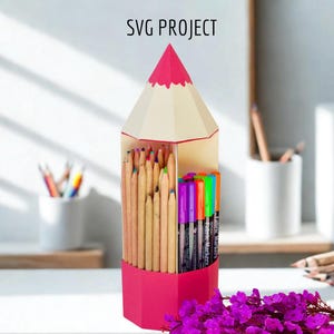 Porta-lápis SVG, porta-canetas SVG, organizador de mesa SVG, modelo de máquina de corte, projeto para Cricut, Silhouette Cameo, ScanNcut.