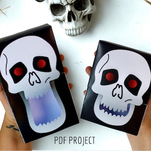 Skull box PDF, Halloween printable box PDF, Halloween party favor PDF, digital template pdf ready to print