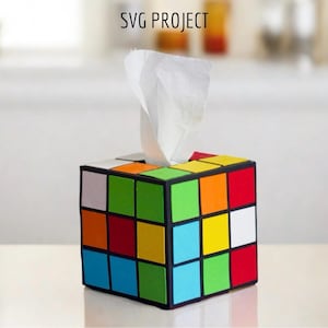 Cubo di Rubik SVG, scatola di fazzoletti, scatola di matite, modello per macchina da taglio, progetto Cricut o Silhouette.