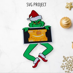 Porte-cartes vert de Noël SVG, porte-cartes de Noël SVG, modèle de machine de découpe, projet Cricut ou Silhouette.