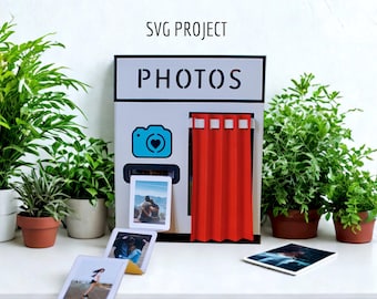 Photobooth gift box SVG, photo gift box svg, Cutting machine template, Cricut or Silhouette project.