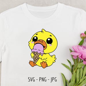 Duck SVG, Cute duck layered cut file for Cricut or Silhouette, Cute animal clipart, kawaii svg, shirt iron on vinyl.
