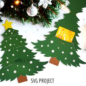 Weihnachtsbaum Geschenkkartenhalter SVG, Weihnachtsgeschenkkartenhalter, Schneidemaschine Vorlage SVG, Cricut oder Silhouette Projekt.