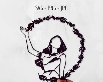 Pocahontas SVG, Cut file, Paper art, digital file, Cricut or Silhouette