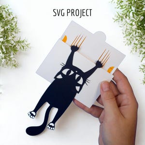 Porta tarjetas de regalo para gatos SVG, porta tarjetas de regalo para mascotas, plantilla de máquina de corte SVG, proyecto Cricut o Silhouette.