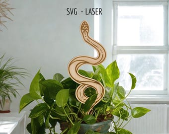 Snake Trellis SVG-lasergesneden bestand voor Pothos, Monstera, Hoya (digitale download)