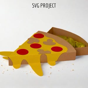 Caja de porción de pizza SVG, archivo de corte de caja de pizza SVG, plantilla de máquina de corte, proyecto para Cricut, Silhouette, ScanNcut.