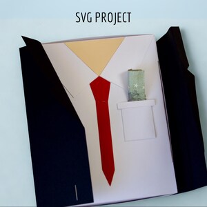 Scatola regalo con abito SVG, modello per macchina da taglio, progetto per Cricut, Silhouette Cameo, ScanNcut.
