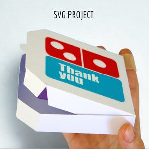 Caja de regalo de agradecimiento, caja de regalo de mini pizza, plantilla de máquina de corte, proyecto Cricut, Silhouette, ScanNcut