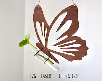 Hangend vlindervoortplantingsstation SVG, lasergesneden kunstbestand aan de muur (digitale download)