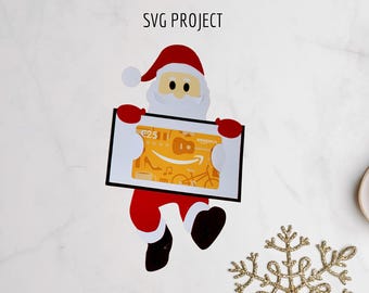Santa Claus gift card holder SVG, Christmas gift card holder SVG, Cutting machine template, Cricut or Silhouette project.