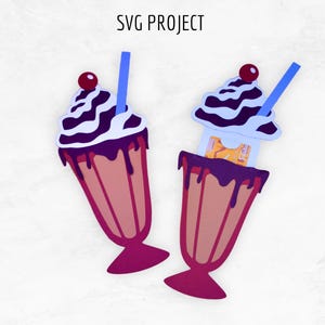 Porta tarjetas de regalo de batido SVG, Porta tarjetas de agradecimiento SVG, Plantilla de máquina de corte, Proyecto Cricut o Silhouette.