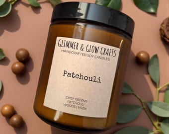 Patchouli Candle - Handcrafted Earthy Aromatherapy Candle for Relaxation & Meditation