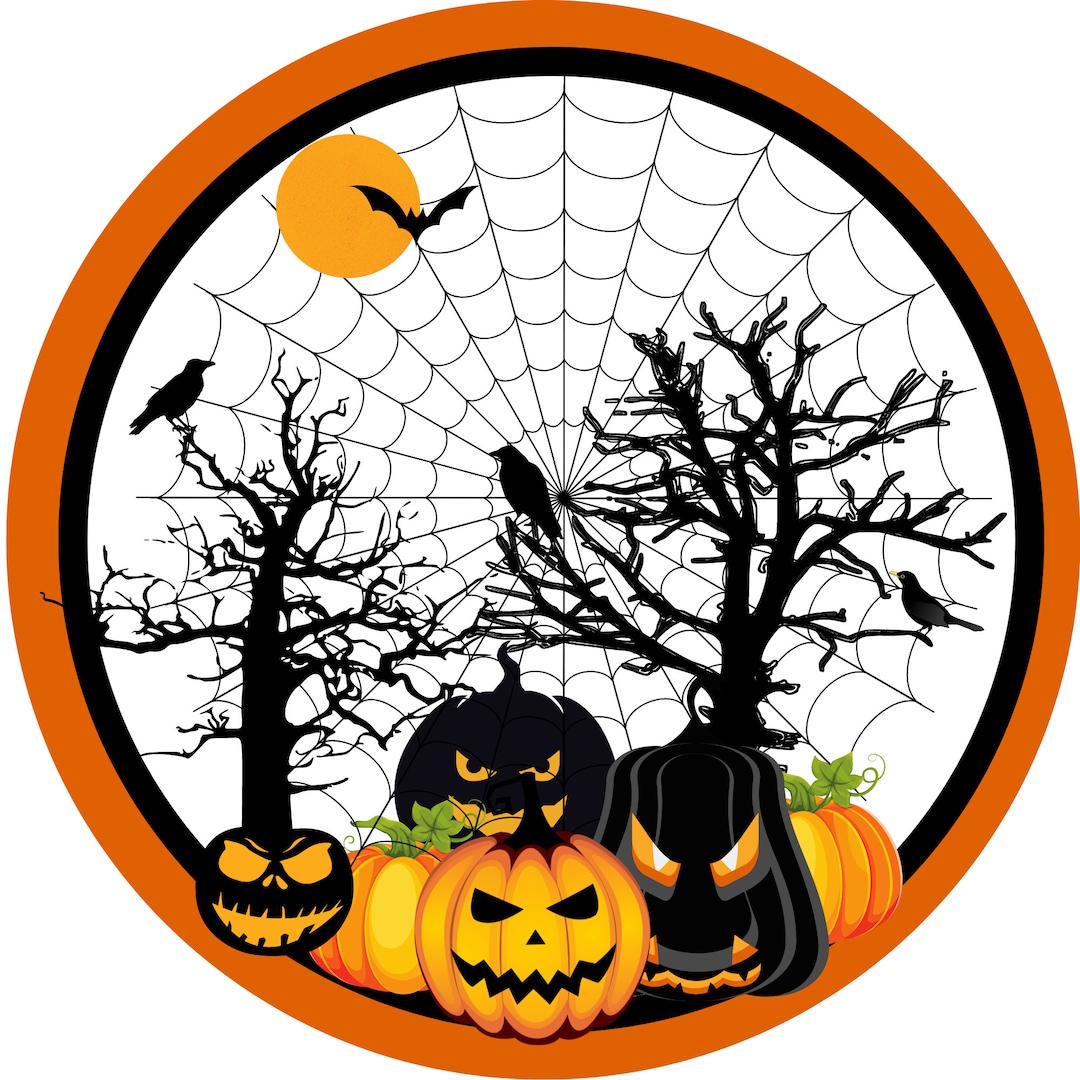 Halloween Pumpkin Round Printable. Halloween Round Sign - Etsy
