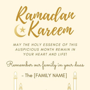 Ramadan Printable | Etiqueta de presente/cartão eletrônico personalizado | Saudação Ramadan Kareem | Etiqueta de presente digital e para impressão | Cartão eletrônico personalizado Ramadan