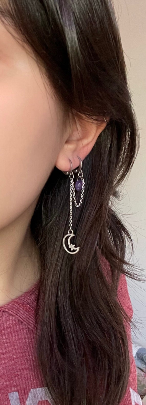 Double hole earring set best sale