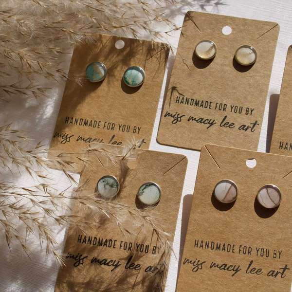 Alcohol Ink Jewelry Set with Necklace & Earrings