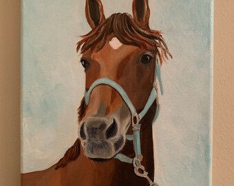 Personalized Custom Horse Portraits, Hand painted on canvas; Horse painting