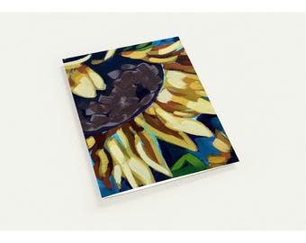 Sunflower artwork on 10 Blank Greeting Cards (US)