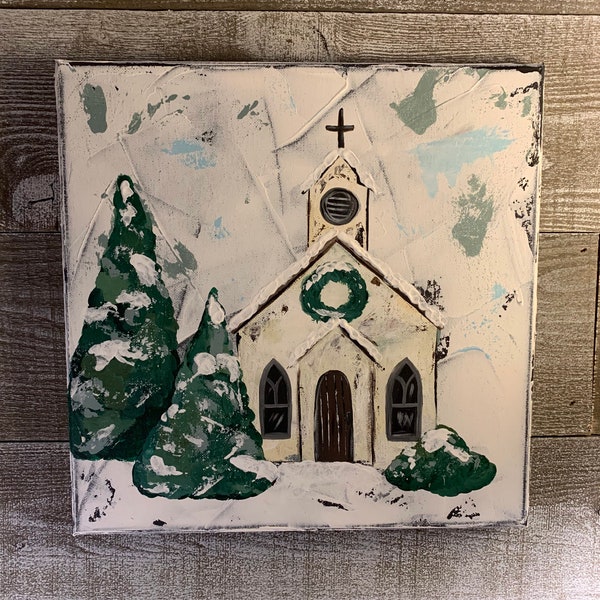 Country Church Wall Art Etsy