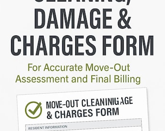 Move-Out Cleaning, Damage & Charges Form — Printable PDF