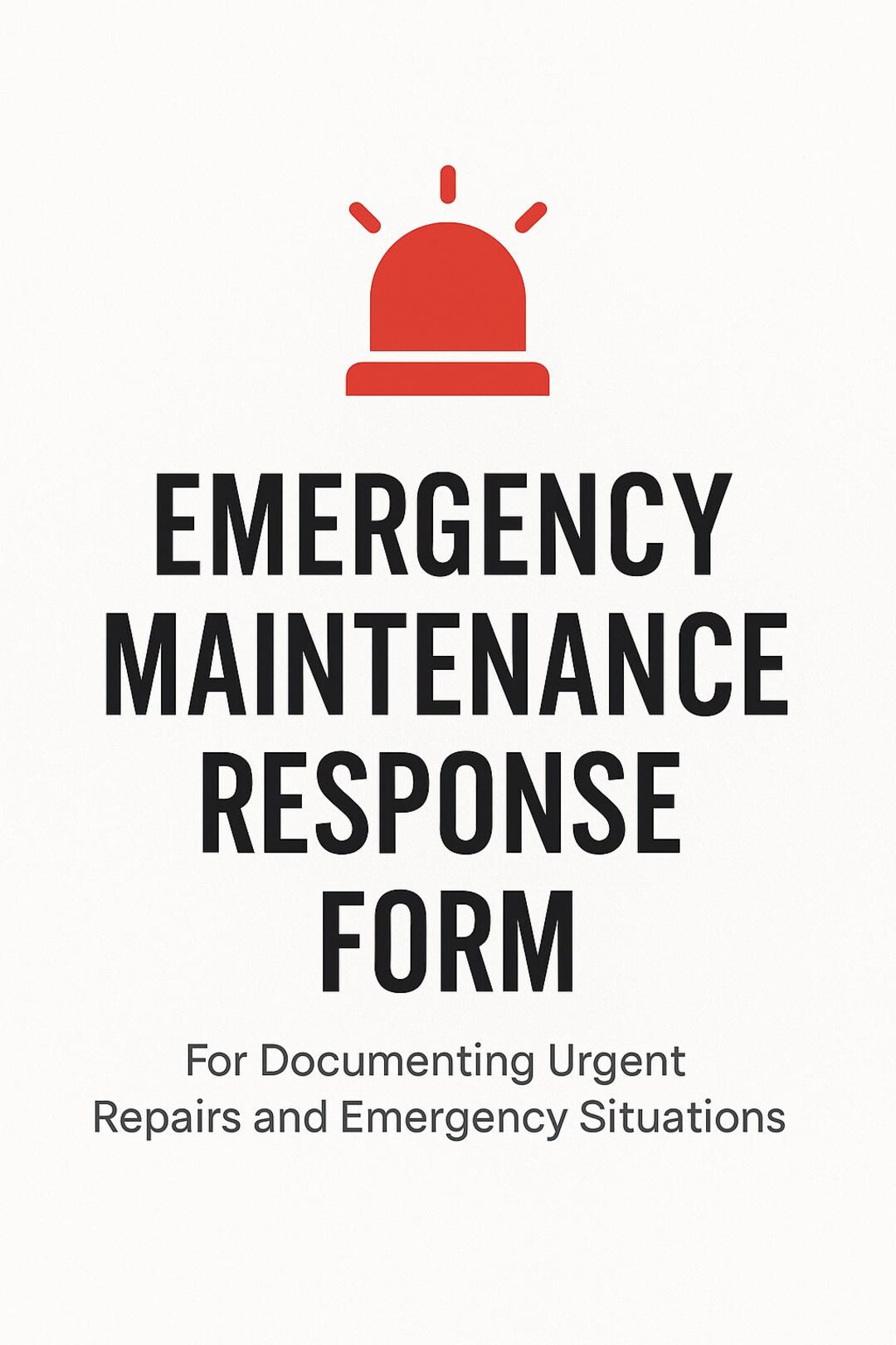 Emergency Maintenance Response Form - Etsy