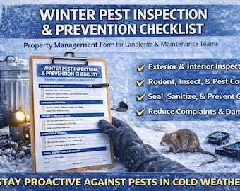 Winter Pest Inspection And Prevention Checklist | Property Management Form for Landlords & Maintenance Teams