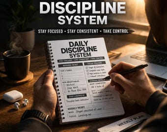 Daily Discipline Planner | Productivity Tracker PDF (Digital Download)