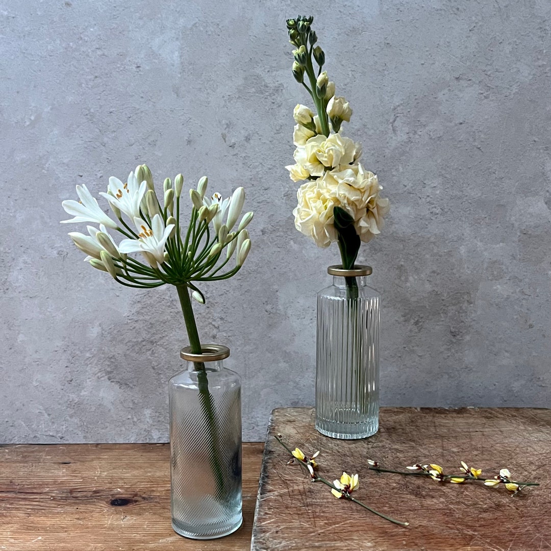 Gold Rimmed Bud Vases Glass Bud Vases Mini Glass Bud Vases Etsy UK