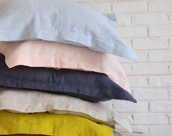 Stonewashed Linen Pillow Sham, Organic Cotton, Custom Size